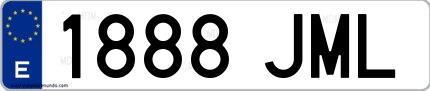 Ejemplo de matrícula española 1888 JML
