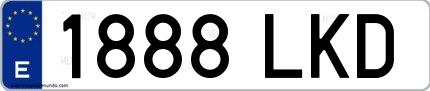 Ejemplo de matrícula española 1888 LKD