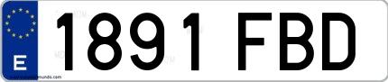 Ejemplo de matrícula española 1891 FBD