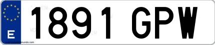 Ejemplo de matrícula española 1891 GPW