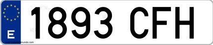 Ejemplo de matrícula española 1893 CFH