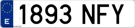 Ejemplo de matrícula española 1893 NFY