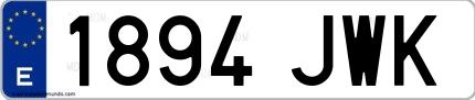 Ejemplo de matrícula española 1894 JWK