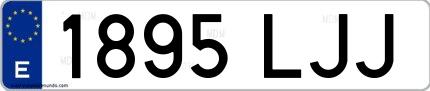 Ejemplo de matrícula española 1895 LJJ