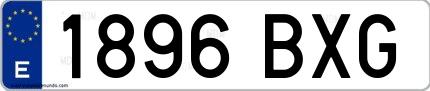 Ejemplo de matrícula española 1896 BXG