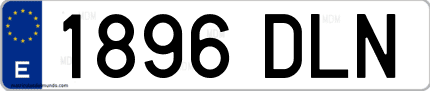 Ejemplo de matrícula de coche ordinaria 1896 DLN