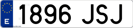Ejemplo de matrícula de coche ordinaria 1896 JSJ