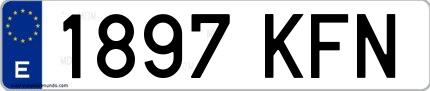 Ejemplo de matrícula española 1897 KFN