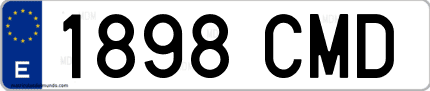 Ejemplo de matrícula de coche ordinaria 1898 CMD