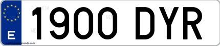 Ejemplo de matrícula española 1900 DYR