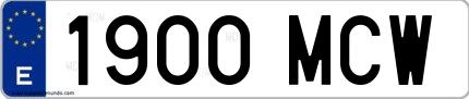 Ejemplo de matrícula española 1900 MCW