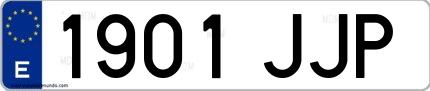 Ejemplo de matrícula española 1901 JJP