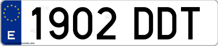 Ejemplo de matrícula de coche ordinaria 1902 DDT