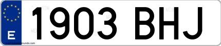 Ejemplo de matrícula española 1903 BHJ