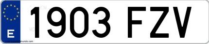 Ejemplo de matrícula española 1903 FZV