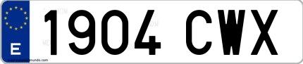 Ejemplo de matrícula española 1904 CWX