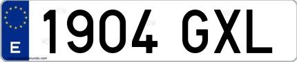 Ejemplo de matrícula española 1904 GXL