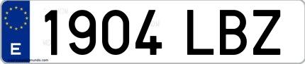 Ejemplo de matrícula española 1904 LBZ