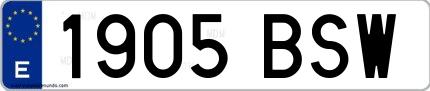 Ejemplo de matrícula española 1905 BSW
