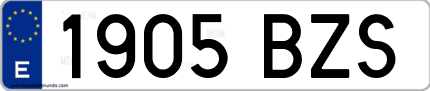 Ejemplo de matrícula de coche ordinaria 1905 BZS