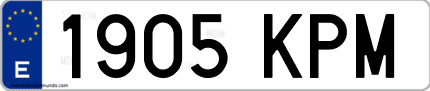 Ejemplo de matrícula de coche ordinaria 1905 KPM