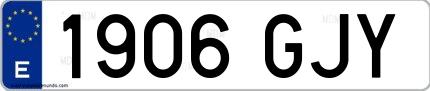 Ejemplo de matrícula española 1906 GJY