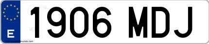 Ejemplo de matrícula de coche ordinaria 1906 MDJ