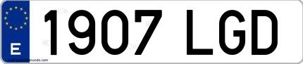 Ejemplo de matrícula española 1907 LGD