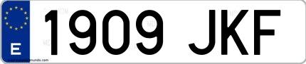 Ejemplo de matrícula española 1909 JKF