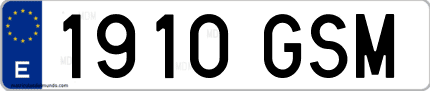 Ejemplo de matrícula de coche ordinaria 1910 GSM