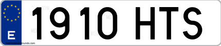 Ejemplo de matrícula de coche ordinaria 1910 HTS