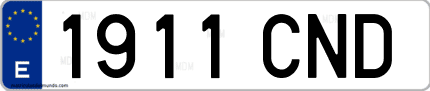Ejemplo de matrícula de coche ordinaria 1911 CND