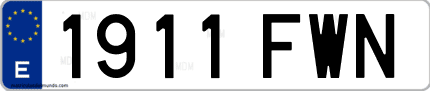 Ejemplo de matrícula de coche ordinaria 1911 FWN