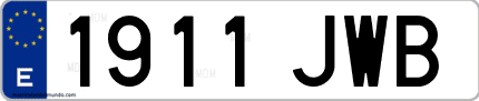 Ejemplo de matrícula de coche ordinaria 1911 JWB