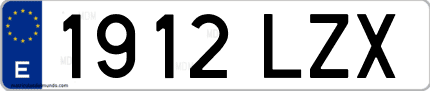 Ejemplo de matrícula de coche ordinaria 1912 LZX