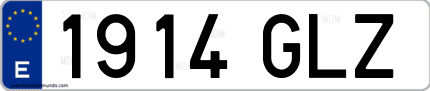 Ejemplo de matrícula de coche ordinaria 1914 GLZ