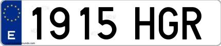 Ejemplo de matrícula española 1915 HGR