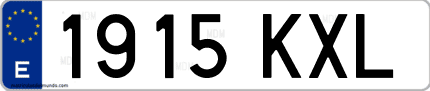 Ejemplo de matrícula de coche ordinaria 1915 KXL