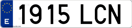 Ejemplo de matrícula de coche ordinaria 1915 LCN