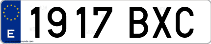 Ejemplo de matrícula de coche ordinaria 1917 BXC