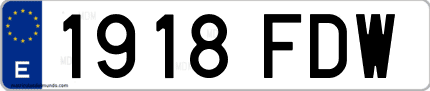 Ejemplo de matrícula de coche ordinaria 1918 FDW