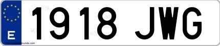 Ejemplo de matrícula de coche ordinaria 1918 JWG
