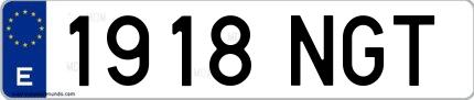 Ejemplo de matrícula española 1918 NGT