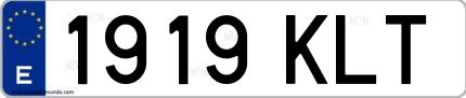 Ejemplo de matrícula española 1919 KLT