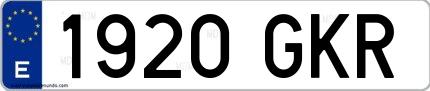 Ejemplo de matrícula española 1920 GKR