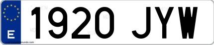 Ejemplo de matrícula española 1920 JYW