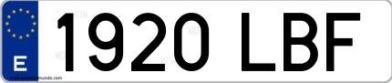Ejemplo de matrícula española 1920 LBF