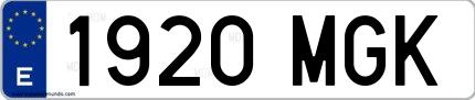 Ejemplo de matrícula de coche ordinaria 1920 MGK