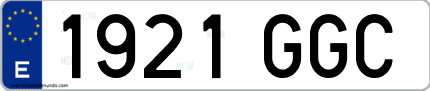 Ejemplo de matrícula de coche ordinaria 1921 GGC