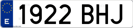 Ejemplo de matrícula de coche ordinaria 1922 BHJ